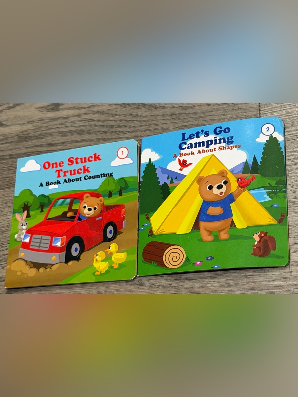 Lets Go Camping & One Stuck Truck 2 Learning Books Childrens Educational